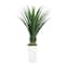 Nearly Natural; 4ft. UV Resistant Artificial Spiked Agave Plant in White Tower Planter (Indoor/Outdoor); Category:Trees & Floor Plants; Image:2